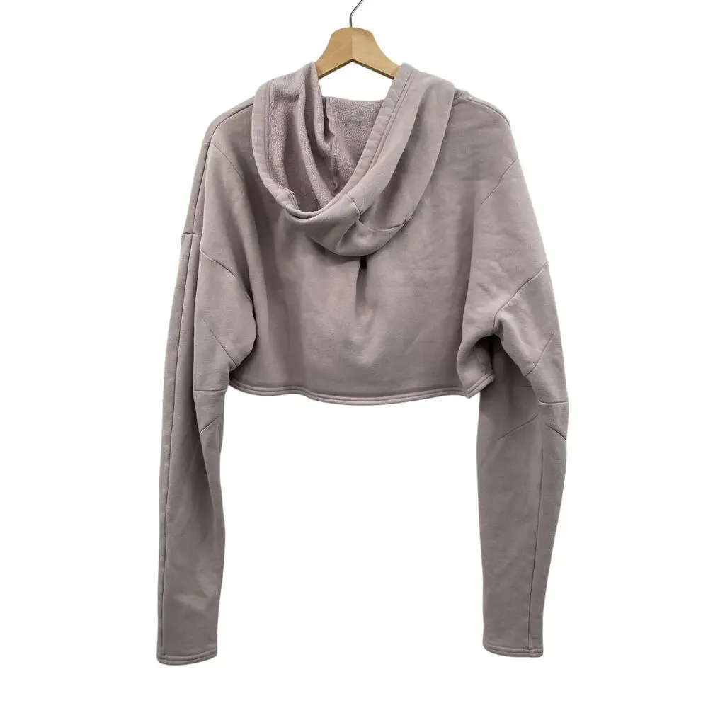 alo yoga light lavender cropped zip hoodie